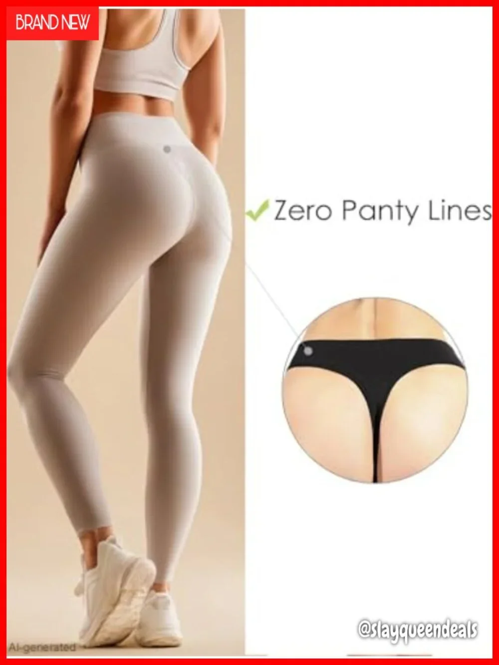 High Waisted Seamless Thong No Show Workout Underwear 6 Pack